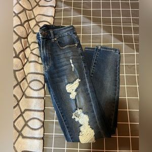 Aeropostale ripped jeans high rise curvy jegging size: 4